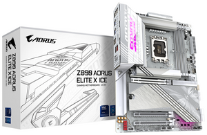 GIGABYTE Placa base Z890 AORUS ELITE X ICE - Compatible con CPUs Intel Core Ultra (Serie 2), VRM de 16+1+2 fases, hasta 9500MHz DDR5 (OC), 1xPCIe 5.0 + 4xPCIe 4.0, Wi-Fi 7, LAN 2.5GbE, Thunderbolt 4
