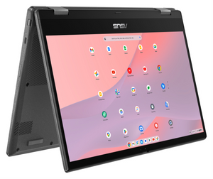 ASUS Chromebook CM14 Flip CL1402FM2A-EC0286 - Ordenador Portátil 14" Full HD (MediaTek Kompanio 520, 8GB RAM, 128GB eMMC, ARM Mali-G52 MC2, ChromeOS) Gris Gravidad - Teclado QWERTY español
