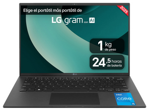 LG Gram Intel® Core™ i5 i5-1334U Portátil 35,6 cm (14") WUXGA 8 GB LPDDR4x-SDRAM 256 GB SSD Wi-Fi 6E (802.11ax) FreeDOS Negro QWERTY Español