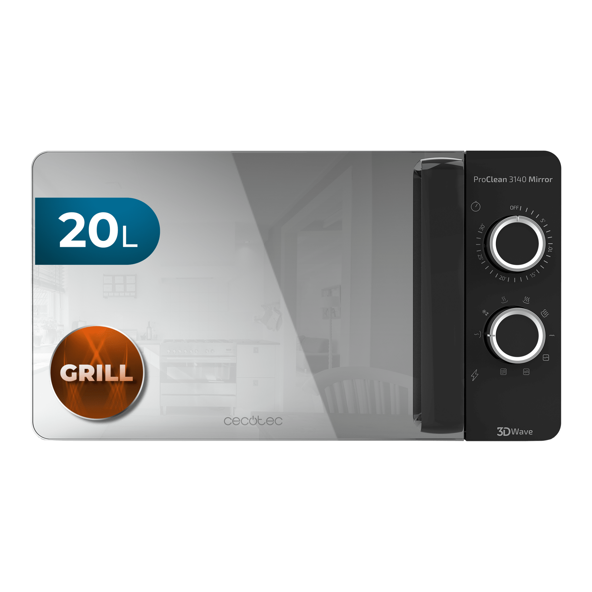 Microondas 20L Con Grill Proclean 3140 Mirror