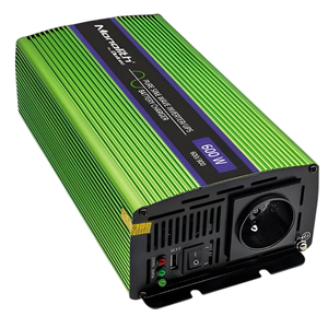 Qoltec Monolith 600 W, Verde - Adaptador e Inversor de Corriente