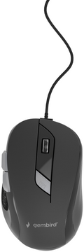 Gembird MUS-6B-01 ratón Oficina Ambidextro USB tipo A Óptico 1600 DPI