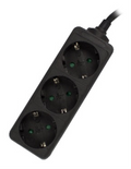 Ewent EW3959 base múltiple 1,5 m 3 salidas AC Interior Negro