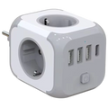 Regleta Cubo - Adaptador de enchufe 3x Tipo F 3x USB-A 1x USB-C