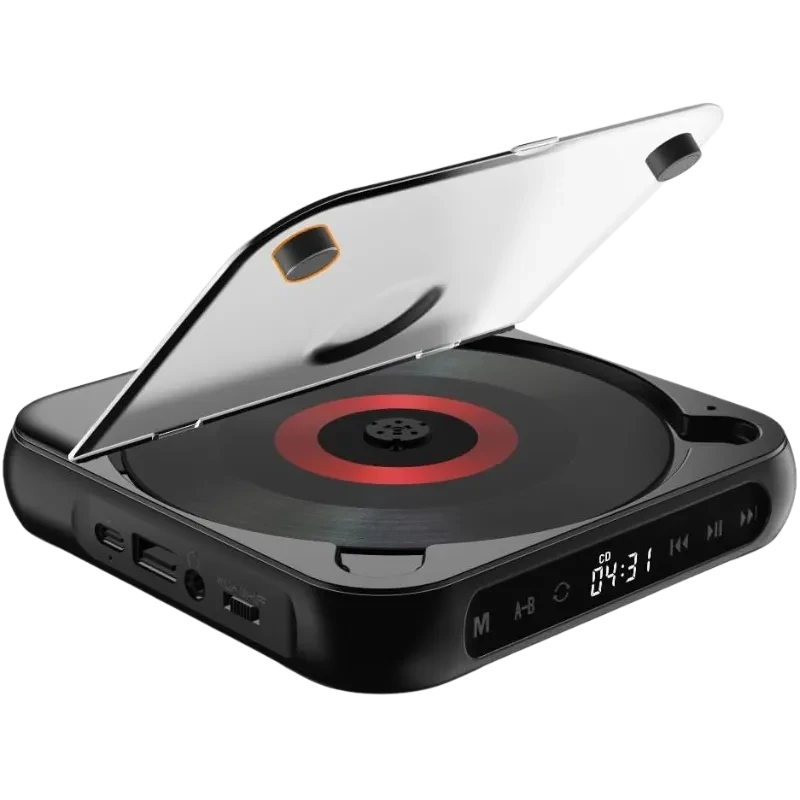  KC-918 Reproductor Estéreo portátil Bluetooth de CD Negro
