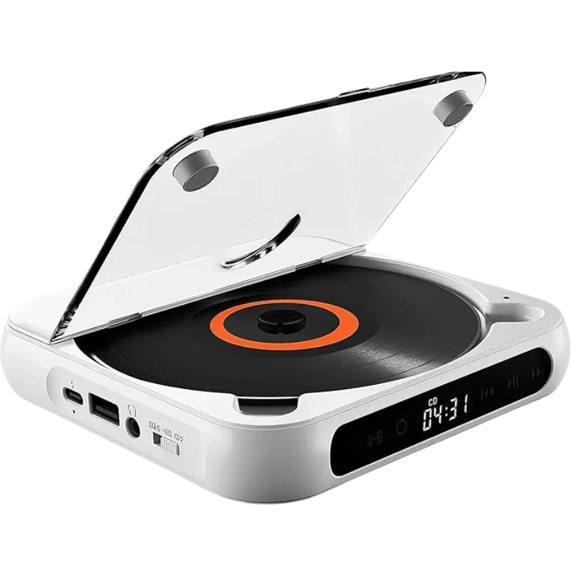  KC-918 Reproductor Estéreo portátil Bluetooth de CD Blanco
