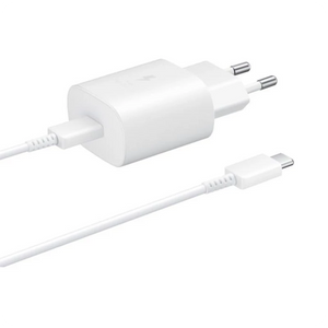 Samsung 25W USB Tipo-C Cable USB Tipo-C Carga Super Rápida Blanco - Cargador de Pared