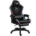 Silla Gaming PowerGaming LED RGB Negro con Reposapiés