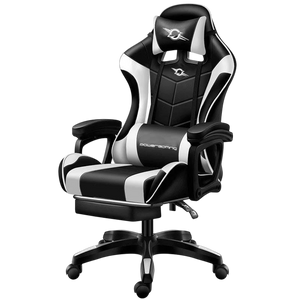 Silla Gaming PowerGaming Negro/Blanco con Reposapiés