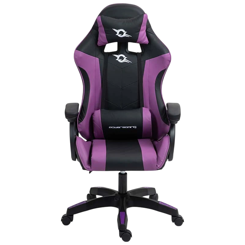PowerGaming Negro+Lila 120kg reposacabezas cojín lumbar Silla gaming