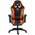 PowerGaming LED RGB Silla Reposapiés Negro+Naranja