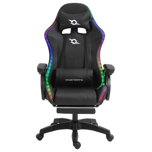 PowerGaming LED RGB Altavoz Masaje Reposapiés Negro 120kg Silla