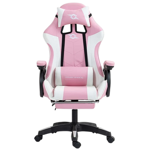 PowerGaming Silla Reposapiés Blanco+Rosa