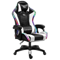 Silla Gaming PowerGaming LED RGB Blanco/Negro