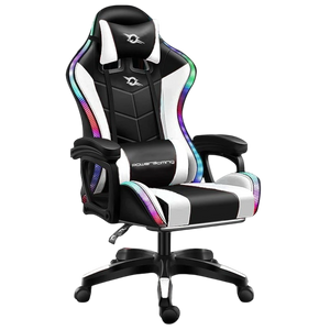 Silla Gaming PowerGaming LED RGB Blanco/Negro