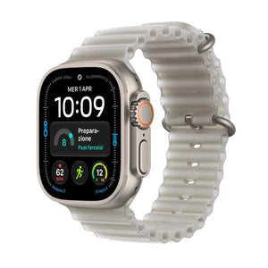 Apple Watch Ultra 4/ GPS/ 49mm/ Caja de Titanio Natural/ Correa Ocean Gris Translúcido