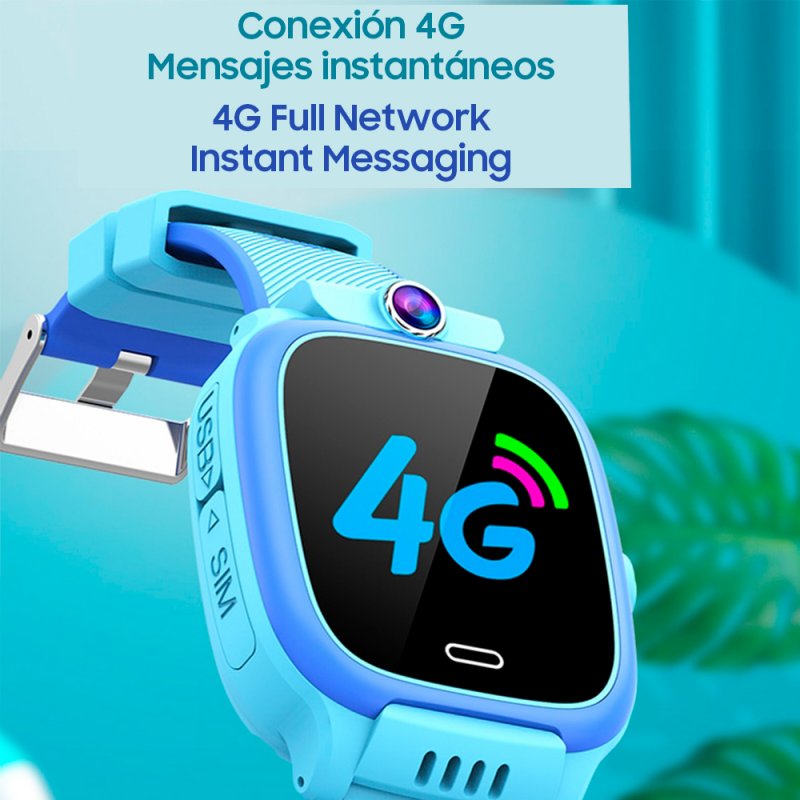 Smartwatch COOL Kids 4G GPS Silicona Rosa (Localización, Videollamadas, SIM)
