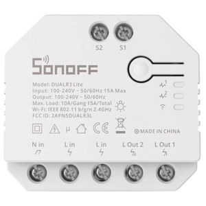 Sonoff Dual R3 Lite Blanco - Switch inteligente Wi-Fi