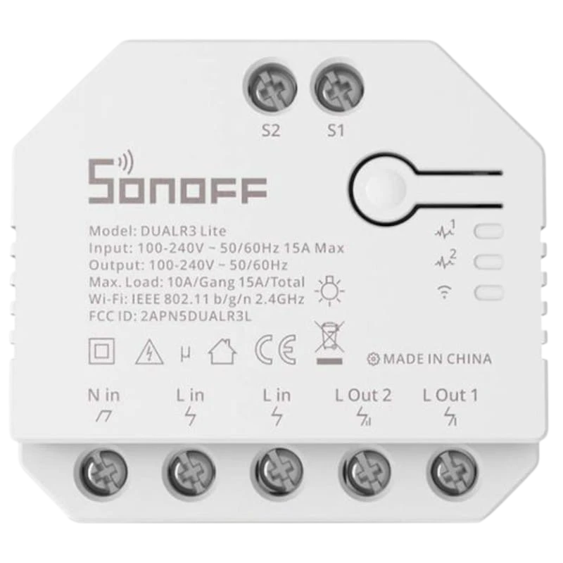 Sonoff Dual R3 Lite Blanco - Switch inteligente Wi-Fi