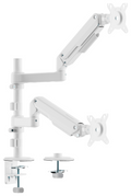 AISENS Soporte de Mesa Eco Contrapeso Giratorio e Inclinable para Monitor/TV 9kg (3 PIVOTES, 2 BRAZOS) de 17-32, Blanco