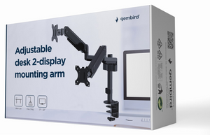 Gembird MA-DA2P-01 soporte para monitor 81,3 cm (32") Escritorio Negro