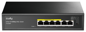 Cudy FS1006P switch No administrado Fast Ethernet (10/100) Energía sobre Ethernet (PoE) Negro
