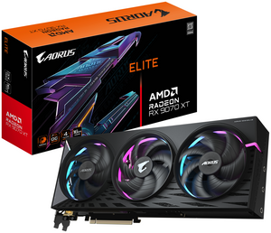 GIGABYTE AORUS Radeon RX 9070 XT ELITE 16G Tarjeta Gráfica - 16GB GDDR6, 256 bits, PCI-E 5.0, 3100 MHz Frecuencia Base, 2 x DisplayPort, 2 x HDMI, GV-R9070XTAORUS E-16GD