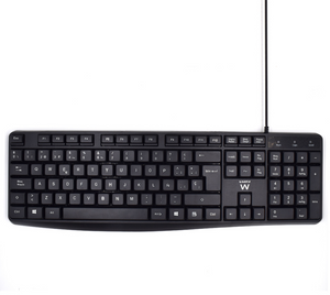 Ewent EW3001 teclado Oficina USB QWERTY Español Negro