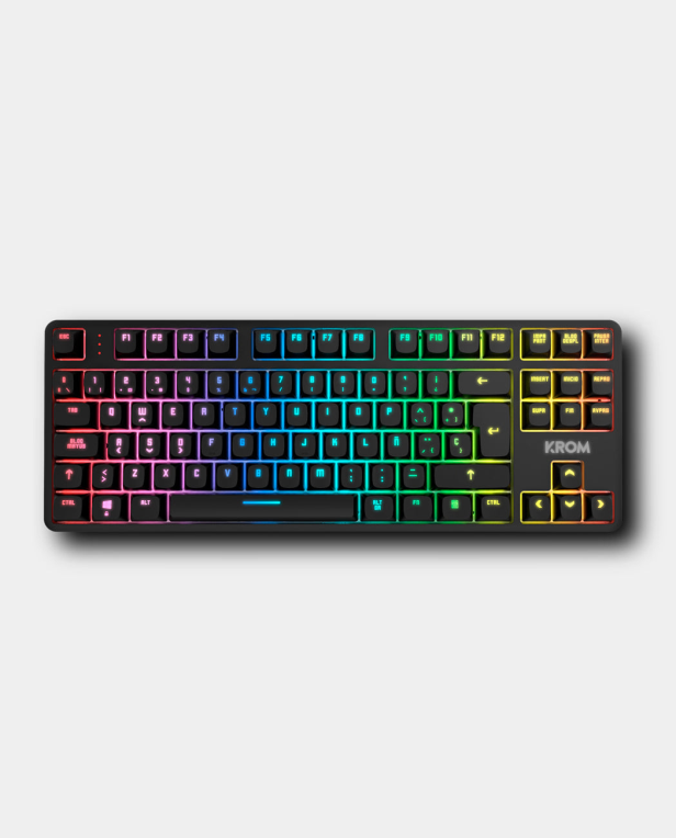 Krom NXKROMKERNELPROSP teclado Juego USB + RF Wireless + Bluetooth QWERTY Español Negro, Blanco