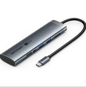 DOCKING STATION 7 PUERTOS USB-C HDMI 4K/2xUSB-A/2USB-C PD/1x... GRIS VENTION