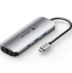 DOCKING STATION 9 PUERTOS USB-C HDMI 4K/2xUSB-A/USB-C PD/1xRJ45... GRIS VENTION