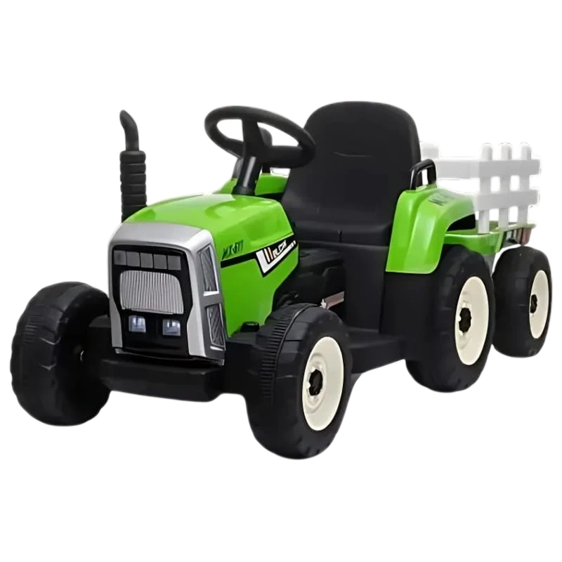 Tractor Ceres con remolque Verde 12V mando a distancia 30kg Coche eléctrico para niños