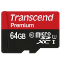 Transcend TS64GUSDU1 64 GB Clase 10 UHS-I U1 MLC NAND Negro / Rojo