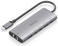 AISENS USB-C Dock 6 en 1, USB-C a 1xHDMI, 1xRJ45, 1xUSB-A 10G, 2xUSB-C 10G, 1xUSB-C PD, Gris, 20cm