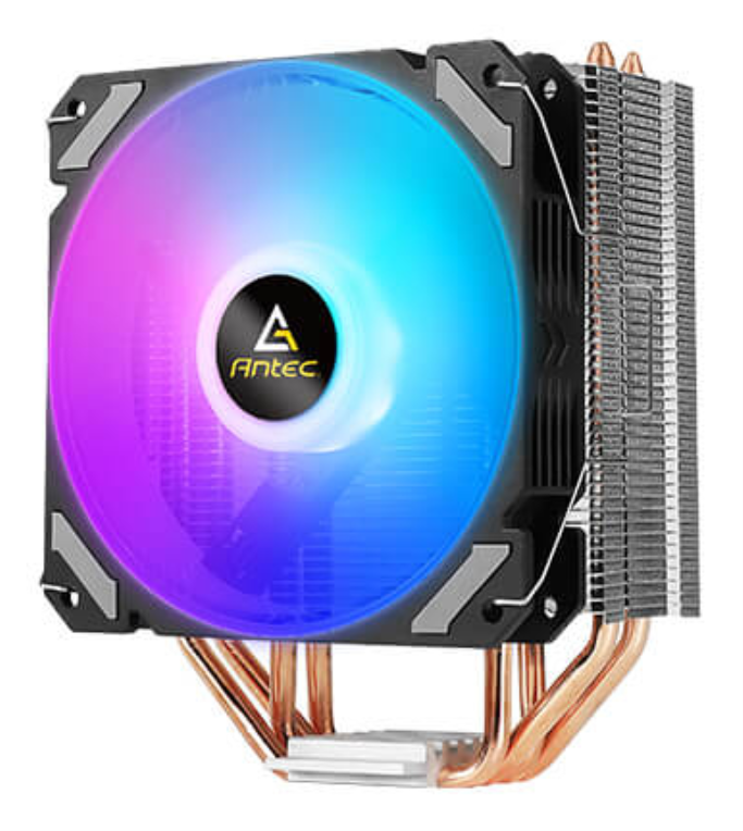 Antec A400i Conjunto de chips Refrigerador de aire 12 cm Negro, Cobre, Plata 1 pieza(s)
