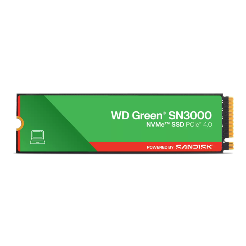 1 TB SSD SERIE M.2 2280 PCIe GREEN NVME SN3000 WD WDS100T4G0E