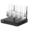 Kit videovigilancia IP Escam WNK714 Wifi 3MP 4 Cámaras Blanco
