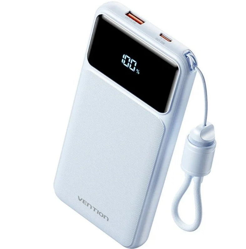 POWER BANK 10000mAh 22.5W + CABLE USB-C BLANCO VENTION