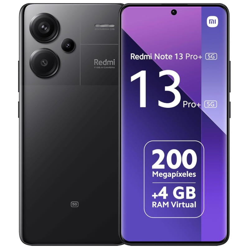 Xiaomi Redmi Note 13 Pro+ 5G 8GB/256GB Negro 6,67 pulgadas AMOLED 120Hz 200MP 5000mAh 120W NFC
